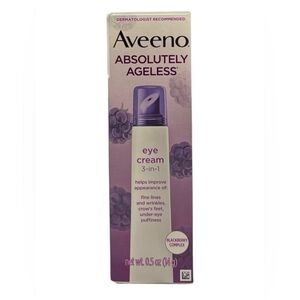 Aveeno Absolutely Ageless Eye Cream 3-in-1 Wrinkles Lines Blackberry 0.5oz